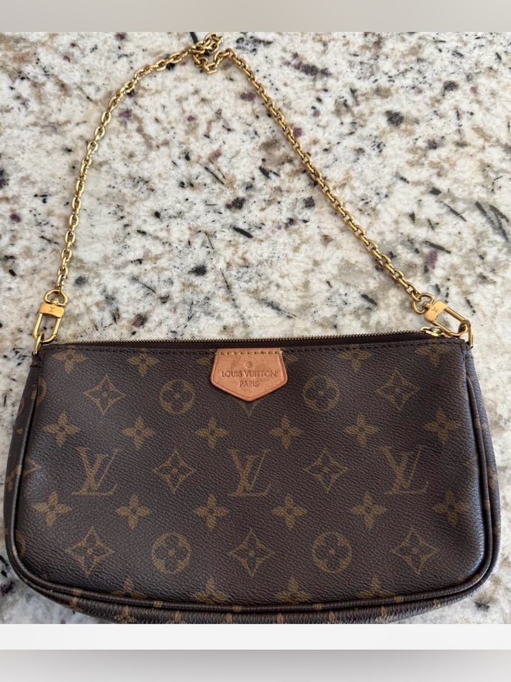 Louis Vuitton Brown Monogram Mini Chain Pochette